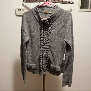Anthropologie Moth Gray Women's Wool Sweater with Button Details size Medium